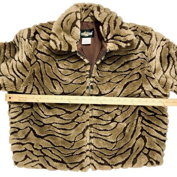 Not Fur Real by Duffel Coat Womens M Brown Faux Fur Cozy Classic Winter Jacket - Picture 11 of 16